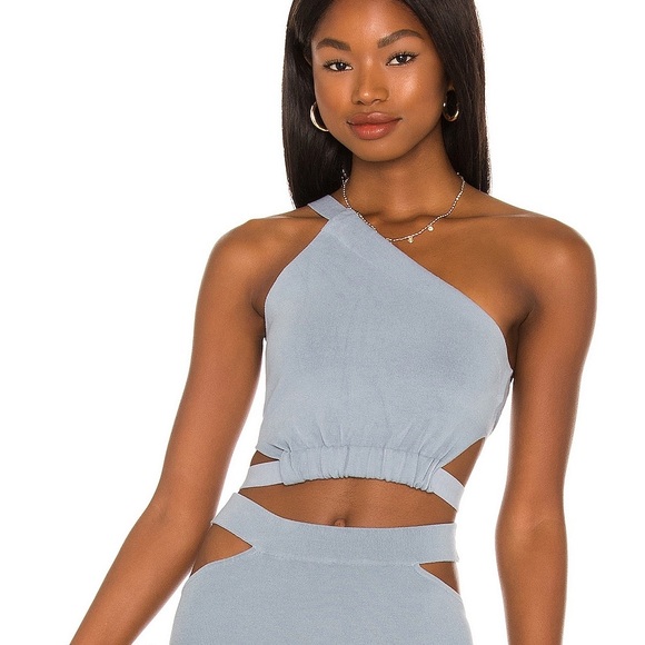 Camila Coelho Tops - Camila Coelho Dominic Crop Top in Muted Blue size XS